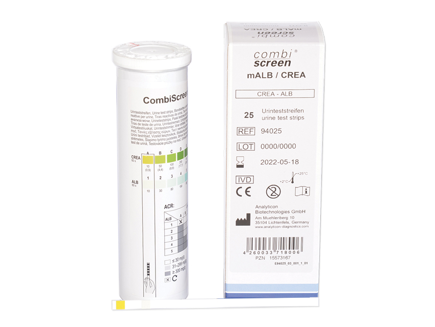 Analizatori, COMBI SCREEN mALB/CREA for detection of microalbuminuria