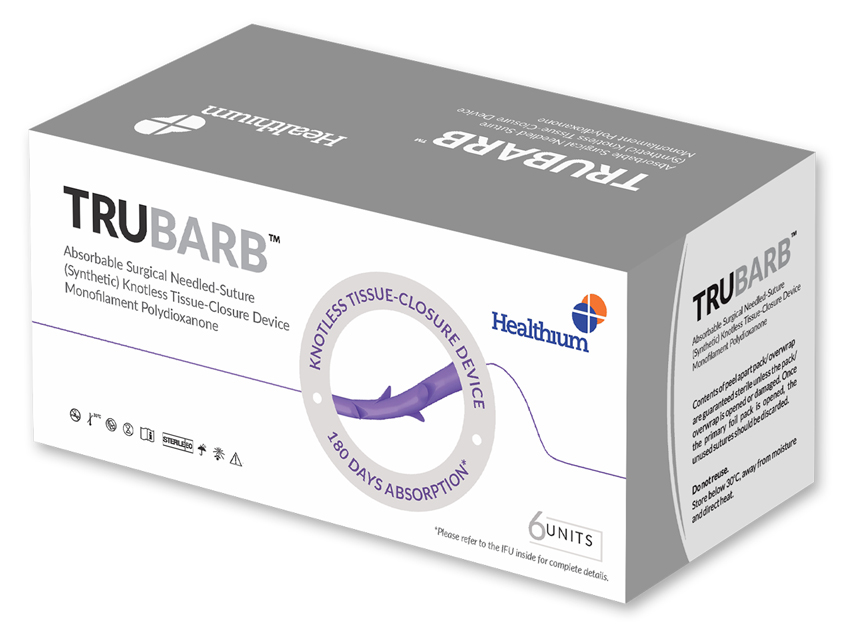 Trubarb, TRUBARB ABSORB.Šuvju materiāls, izmērs 3/0, adatas izliekums 3/8 apļa, adatas garums 19mm.45cm.Violets
