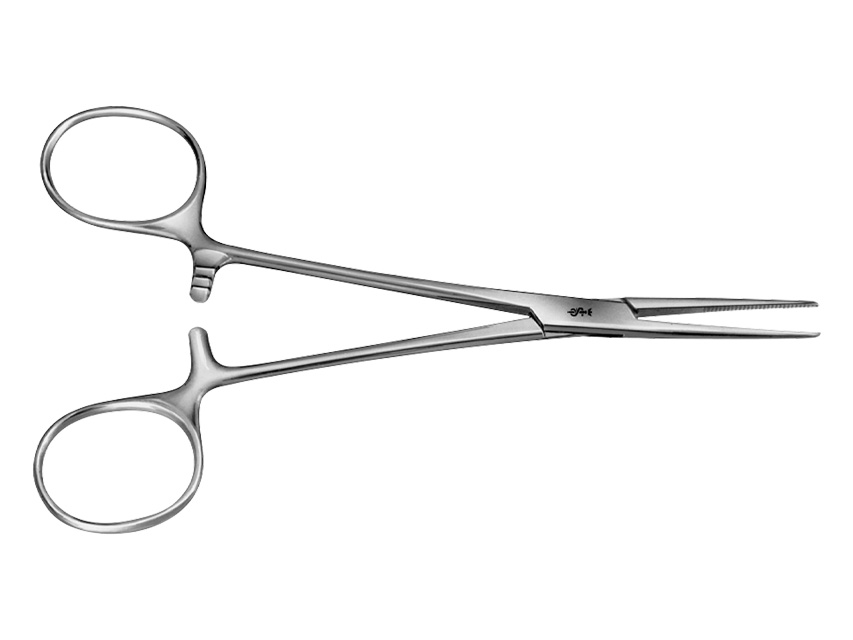 Instrumenti, AESCULAP KELLY hemostatiskās knaibles.Taisnas.Apaļi gali.14 cm.BH134R