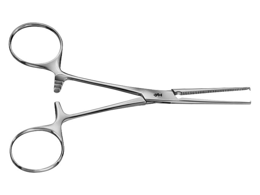 Instrumenti, AESCULAP KOCHER hemostātiskās skavas.Taisnas.Zobi 1x2.14 cm.BH614R