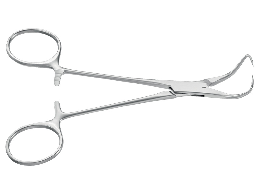Instrumenti, AESCULAP Backhaus dvieļu skava.Izliekta.Asa.13.5 cm.BF433R