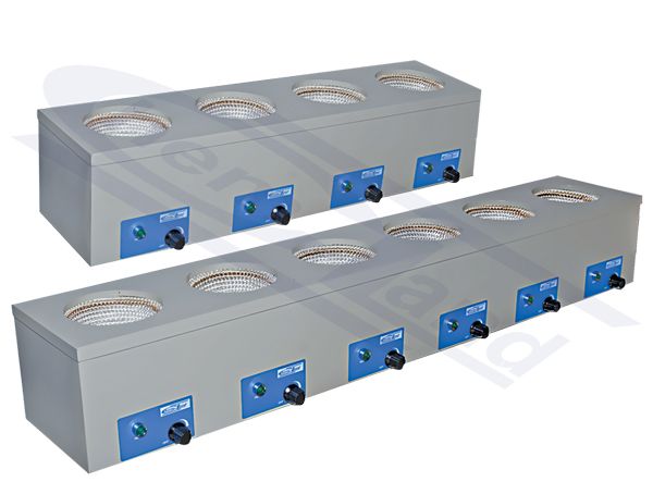 Heating mantles 6 places for flasks 0500ml with power regulator