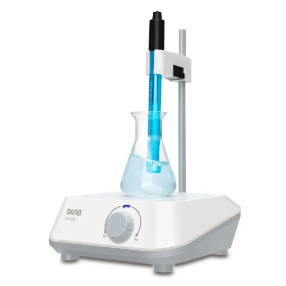 Magnētiskais maisītājs bez sildīšanas ar turētāju pH un temperatūras zondei līdz 1500 ml, ātruma diapazons no 300 līdz 2000 apgr./min. Plāksnes izmērs 120x115 mm