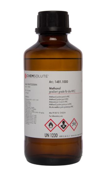 Metanola gradientu pakāpe HPLC, (min. 99,85  perc ) 1 L CHEMSOLUTE® 1481.1000