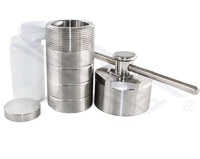 Hidrotermiskie reaktori, Hidrotermiskās kausēšanas reaktors, nerūsējošais tērauds SS304 ar PTFE oderējumu līdz 230oC, darba spiediens ≤3 Mpa